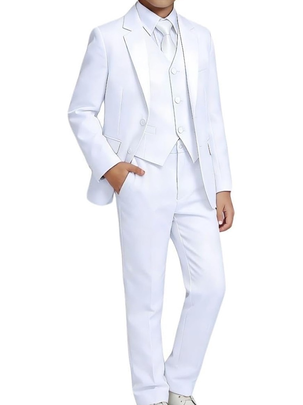White Boys' 5-Piece Suit